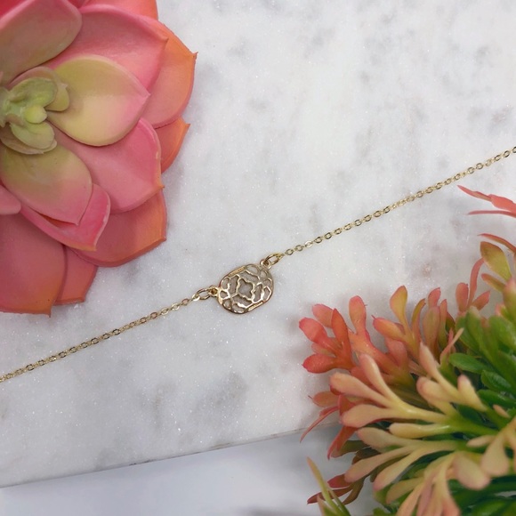 Dainty Gold Filagree Necklace - Picture 8 of 8